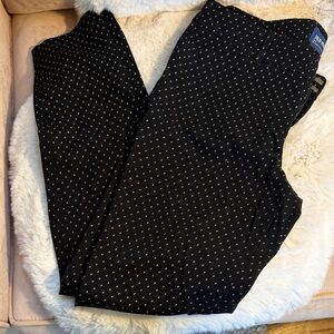 Old Navy Pixie Midrise Black Trousers with White Mini Dot Print
